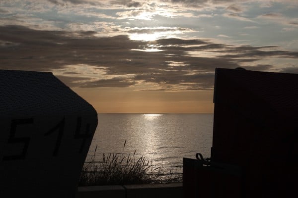 Sonnenuntergang fotografieren Strandkörbe
