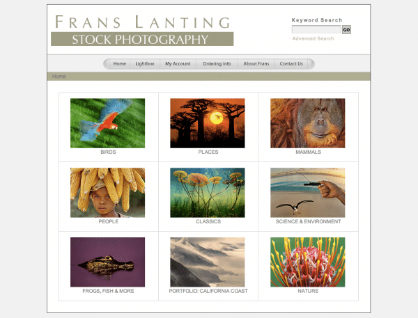 Website von Frans Lanting